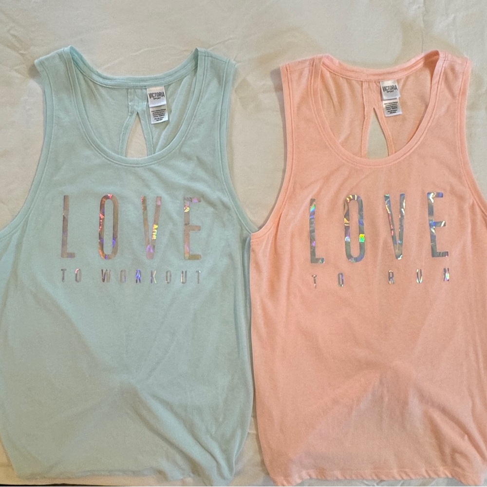 Victoria’s Secret/Sport Tank Tops- Mint Green and Peach Size XS